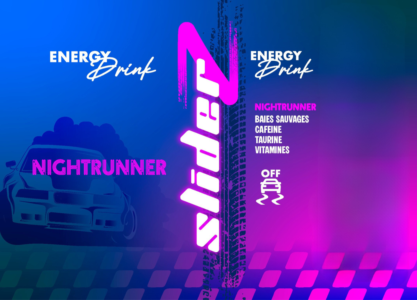 Pack de 4 cannettes #2 SLIDERZ Energy Drink NIGHTRUNNER